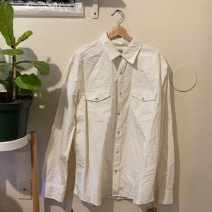 NWT White button down shirt